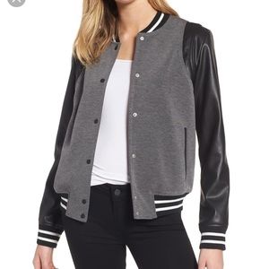 Trouve letterman jacket XS with leather detailing